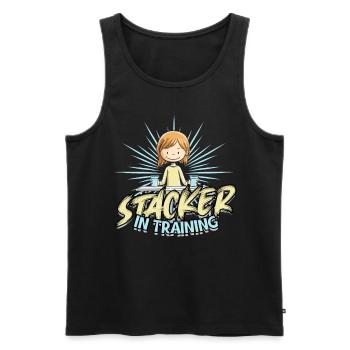 Sport Stacking Speed Stacker In Training - Männer Premium Bio Tank Top - Schwarz - Vorne - AI Model Male 178 light (178cm)