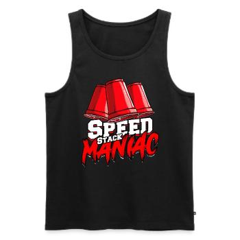 Cup Stacking Speed Stack Maniac - Männer Premium Bio Tank Top - Schwarz - Vorne - AI Model Male 178 light (178cm)