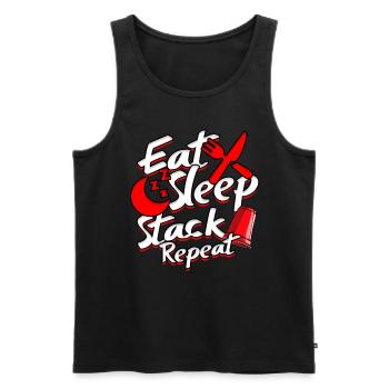 Sport Stacking Cup Stacking Eat Sleep Stack Repeat - Männer Premium Bio Tank Top - Schwarz - Vorne - AI Model Male 178 light (178cm)