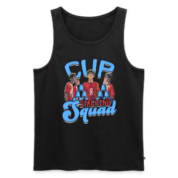 Sport Stacking Speed Stacker Cup Stacking Squad - Männer Premium Bio Tank Top - Schwarz - Vorne - AI Model Male 178 light (178cm)