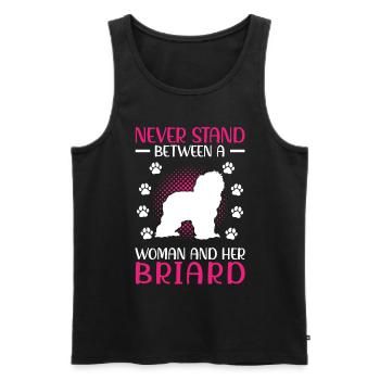 Briard Berger de Brie épouse et son Briard - Débardeur bio Premium Homme - noir - Devant - Michal (187cm)