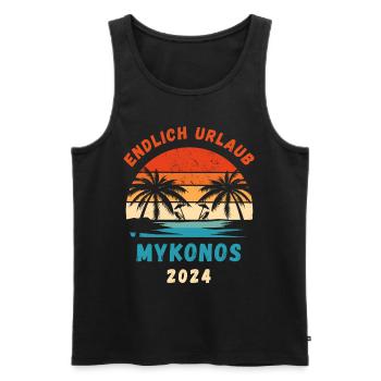 Mykonos Urlaub 2024 Griechenland Insel Idee - Männer Premium Bio Tank Top - Schwarz - Vorne - AI Model Male 178 light (178cm)
