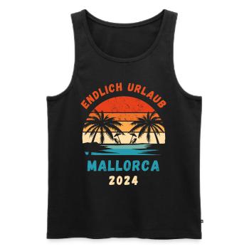 Mallorca Urlaub 2024 Spanien Balearen Idee - Männer Premium Bio Tank Top - Schwarz - Vorne - AI Model Male 178 light (178cm)