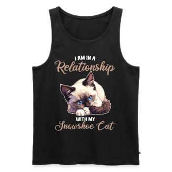 Chaton raquette Chat raquette - Débardeur bio Premium Homme - noir - Devant - Michal (187cm)