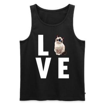 Chaton raquette Chat raquette - Débardeur bio Premium Homme - noir - Devant - AI Model Male 178 light (178cm)