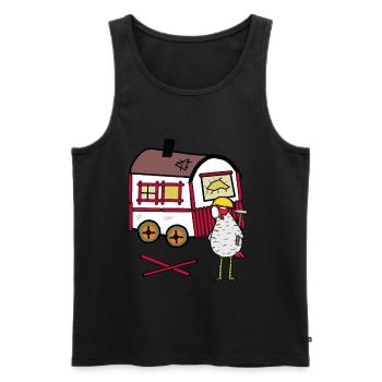Bauwagen Handwerker Huhn Werkzeug Timyhaus - Männer Premium Bio Tank Top - Schwarz - Vorne - Michal (187cm)