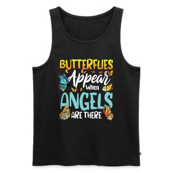 Butterflies Appear When Angels Are Near - Männer Premium Bio Tank Top - Schwarz - Vorne - Michal (187cm)