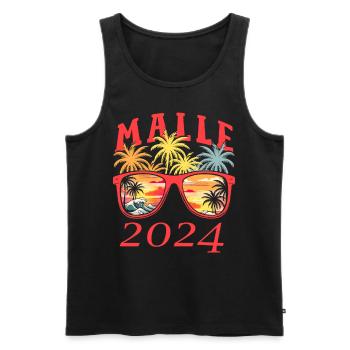 Malle 2024 - Men's Premium Organic Tank Top - black - Front - Michal (187cm)