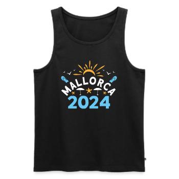 Mallorca 2024 - Men's Premium Organic Tank Top - black - Front - Michal (187cm)