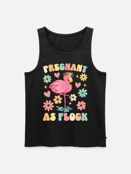 Incinta come Crush Groovy Flamingo incinta - Canottiera ecologica premium da uomo - nero