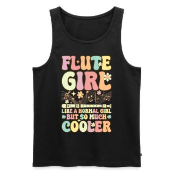 Flute Girl Like A Normal Girl Groovy Flute - Men's Premium Organic Tank Top - black - Front - Michal (187cm)