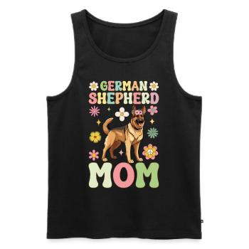 Maman Berger Allemand Groovy Chien Maman - Débardeur bio Premium Homme - noir - Devant - Michal (187cm)