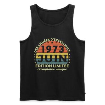 Vintage Jubiläum Hergestellt im Juni 1973 - Männer Premium Bio Tank Top - Schwarz - Vorne - Michal (187cm)