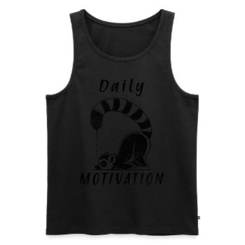 Daily Motivation - Lemur Schlafen Müde Vibe - Männer Premium Bio Tank Top - Schwarz - Vorne - AI Model Male 178 light (178cm)