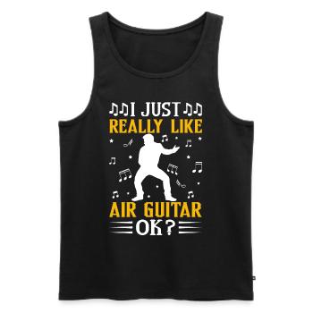 Ich mag Luftgitarre einfach sehr, okay? Lustiger L - Männer Premium Bio Tank Top - Schwarz - Vorne - AI Model Male 178 light (178cm)