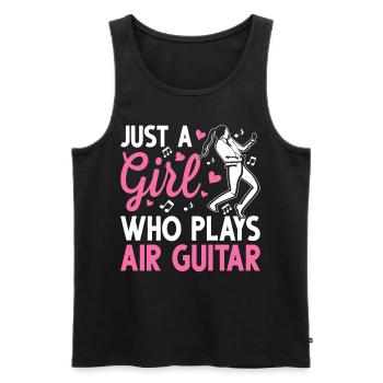 Just A Girl Who Plays Air Guitar Luftgitarren-Spie - Männer Premium Bio Tank Top - Schwarz - Vorne - AI Model Male 178 light (178cm)