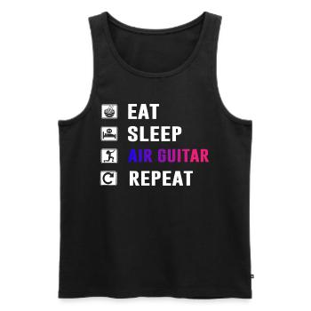 Eat Sleep Air Guitar Repeat Funny Air Guitarist - Men's Premium Organic Tank Top - black - Front - AI Model Male 178 light (178cm)