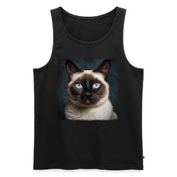 Chaton raquette Chat raquette - Débardeur bio Premium Homme - noir - Devant - Michal (187cm)