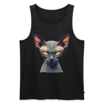 Sphynx Kätzchen Sphynx Katze - Männer Premium Bio Tank Top - Schwarz - Vorne - AI Model Male 178 light (178cm)