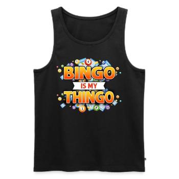 Joueur de bingo jeu de mots Bingo Bingo est mon - Débardeur bio Premium Homme - noir - Devant - Michal (187cm)