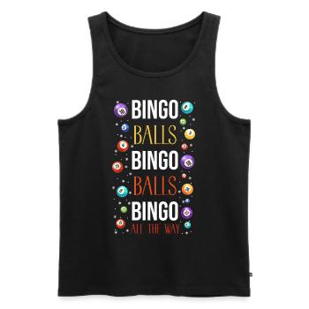 Boules de bingo de Noël pour joueur de bingo - Débardeur bio Premium Homme - noir - Devant - Michal (187cm)