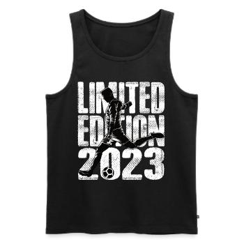 Édition Limitée 2023 Édition Limitée Football - Débardeur bio Premium Homme - noir - Devant - Michal (187cm)