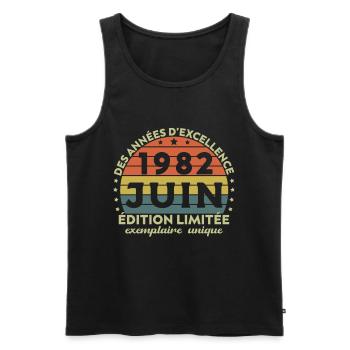Vintage Jubiläum Hergestellt im Juni 1982 - Männer Premium Bio Tank Top - Schwarz - Vorne - Michal (187cm)