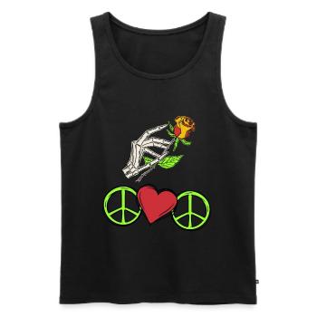 Peace Friedenssymbol Frieden - Männer Premium Bio Tank Top - Schwarz - Vorne - AI Model Male 178 light (178cm)