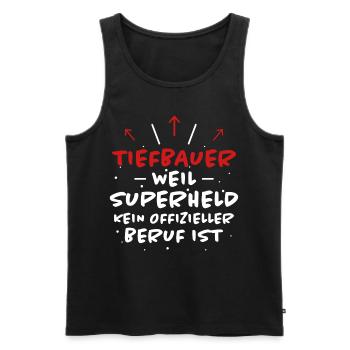 Tiefbauer Spruch Beruf Lustiges Tiefbauer Geschenk - Männer Premium Bio Tank Top - Schwarz - Vorne - Michal (187cm)