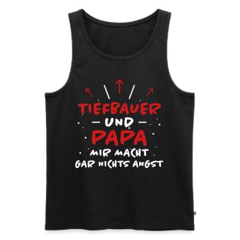 Tiefbauer Spruch Beruf Lustiges Tiefbauer Geschenk - Männer Premium Bio Tank Top - Schwarz - Vorne - Michal (187cm)