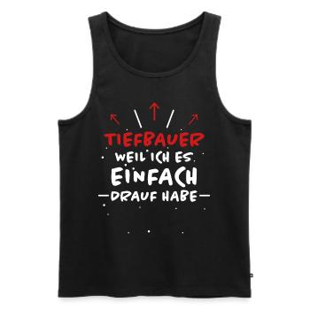 Tiefbauer Spruch Beruf Lustiges Tiefbauer Geschenk - Männer Premium Bio Tank Top - Schwarz - Vorne - AI Model Male 178 light (178cm)