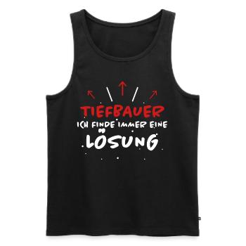 Tiefbauer Spruch Beruf Lustiges Tiefbauer Geschenk - Männer Premium Bio Tank Top - Schwarz - Vorne - Michal (187cm)