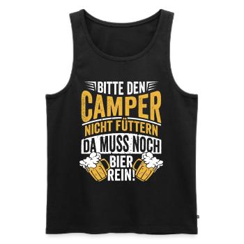 Bitte den Camper nicht füttern Bier - Männer Premium Bio Tank Top - Schwarz - Vorne - Michal (187cm)