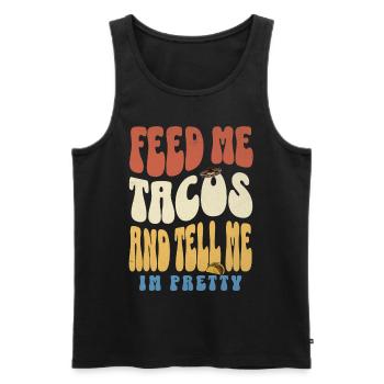 Tacos - Men's Premium Organic Tank Top - black - Front - AI Model Male 178 light (178cm)