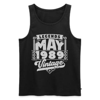 Jahrgangsgeschenk Jubiläum Mai 1989, Mai 1989 - Männer Premium Bio Tank Top - Schwarz - Vorne - Michal (187cm)