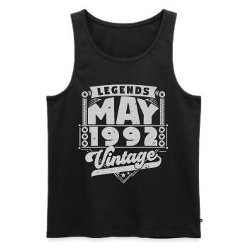 Vintage Gift Birthday May 1992, May 1992 - Men's Premium Organic Tank Top - black - Front - Michal (187cm)