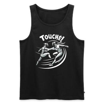 Masque Fencer Sport Design Sur Jeu Sur L’escrime De Combat - Débardeur bio Premium Homme - noir - Devant - Michal (187cm)