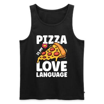 Pizza Is My Love Language - Männer Premium Bio Tank Top - Schwarz - Vorne - AI Model Male 178 light (178cm)