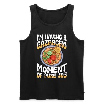 I'm Having a Gazpacho Moment Of Pure Joy - Männer Premium Bio Tank Top - Schwarz - Vorne - Michal (187cm)