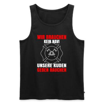Firefighter Tshirt Firefighter Firefighter 112 - Men's Premium Organic Tank Top - black - Front - AI Model Male 178 light (178cm)