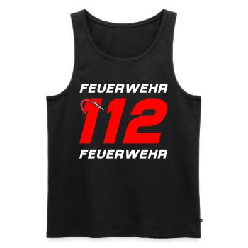 Firefighter Tshirt Firefighter Firefighter 112 - Men's Premium Organic Tank Top - black - Front - AI Model Male 178 light (178cm)