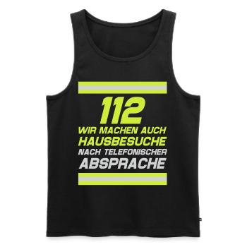 Firefighter Tshirt Firefighter Firefighter 112 - Men's Premium Organic Tank Top - black - Front - AI Model Male 178 light (178cm)