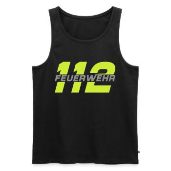 Firefighter Tshirt Firefighter Firefighter 112 - Men's Premium Organic Tank Top - black - Front - AI Model Male 178 light (178cm)