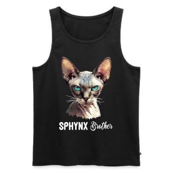 Sphynx Kitten Sphynx Cat - Men's Premium Organic Tank Top - black - Front - AI Model Male 178 light (178cm)
