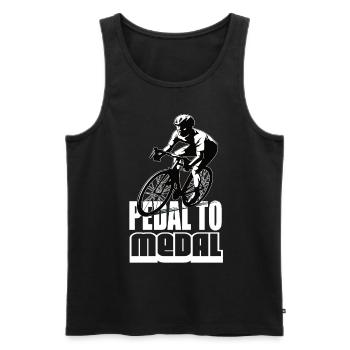 Pedal To Medal Rennrad Roadbike Rennräder Rennrad - Männer Premium Bio Tank Top - Schwarz - Vorne - Michal (187cm)