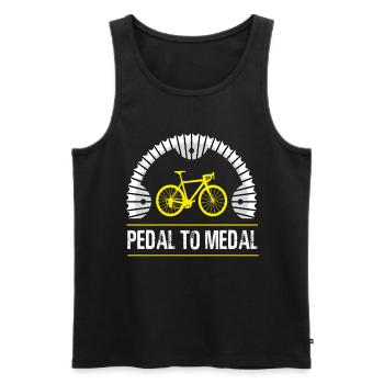 Pedal To Medal Rennrad Roadbike Rennräder Rennrad - Männer Premium Bio Tank Top - Schwarz - Vorne - Michal (187cm)