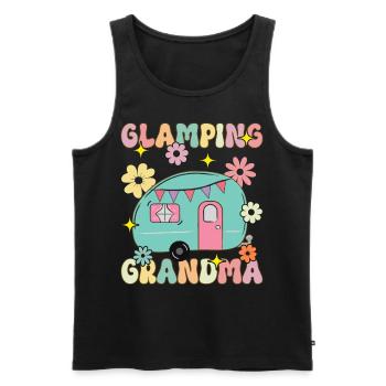 Glamping Granny Groovy Rv Glamping Femme Glamper - Débardeur bio Premium Homme - noir - Devant - Michal (187cm)