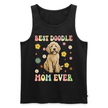 Best Doodle Mom Ever Groovy Golden Doodl - Men's Premium Organic Tank Top - black - Front - Michal (187cm)