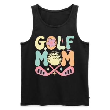 Golf Mom Groovy Golfer Golfer Golfer Golf Game - Men's Premium Organic Tank Top - black - Front - AI Model Male 178 light (178cm)