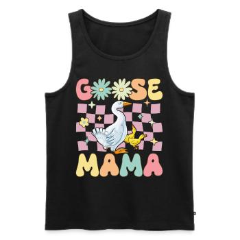 Goose Mom Groovy Goose Duck - Men's Premium Organic Tank Top - black - Front - Michal (187cm)